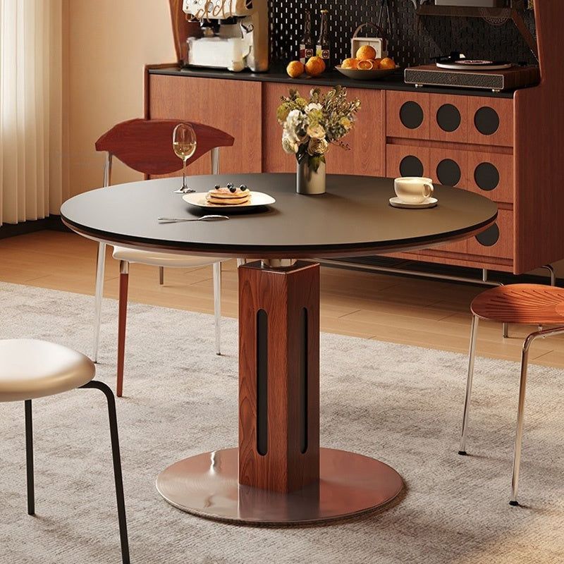 ダイニングテーブル 丸 2人 丸テーブル セラミック天板 円形 円型 セラミック 食卓テーブル 直径80/100/120cm 4人 6人掛け おしゃれ モダン ブラック 黒 リビング マットな感じ 艶消し おしゃれ 北欧