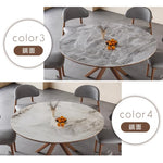 Casaconer | 伸長式セラミックダイニングテーブル・丸型・幅75~120cm・4人掛け/6人掛け・食卓テーブル・ラウンドテーブル・モダン・北欧風・大理石柄・セラミック天板・木脚・おしゃれ