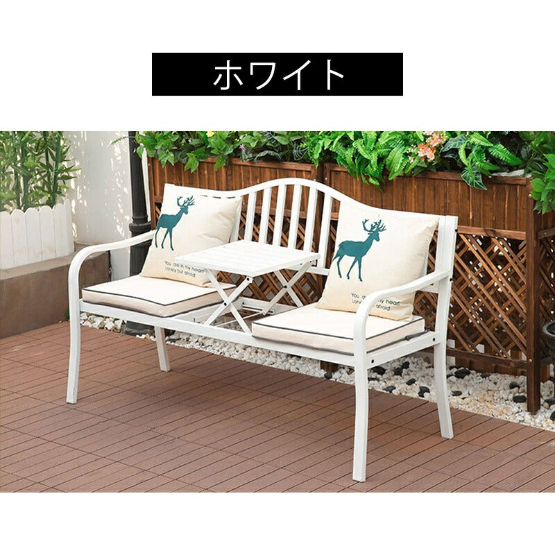 ガーデンベンチ ホワイト 白 テーブルチェア 雨ざらし 庭 屋外 椅子 イス ベンチ アンティーク ガーデンチェア ガーデンベンチ アンティーク調 ホワイト バルコニー テラス 屋外 屋内 ガーデンファニチャー