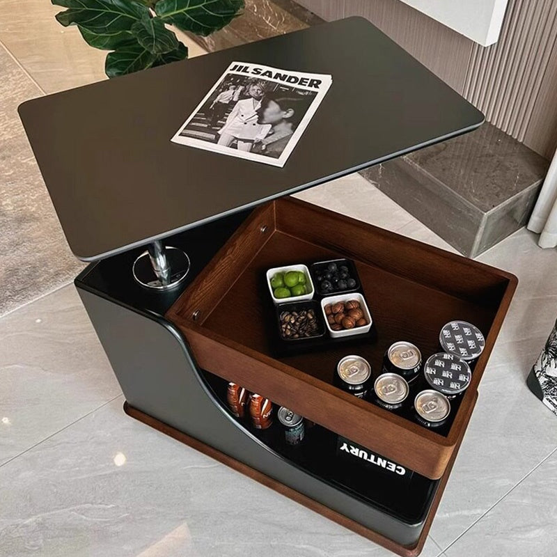 テーブル・ローテーブル・サイドテーブル・センターテーブル・昇降テーブル・多機能テーブル・ウォルナットカラー/ホワイト/ブラック・幅75cm・高さ56~71cm・多機能デザイン・無垢材・収納ワゴン・キャスター付き・在宅ワーク・コンパクト家具