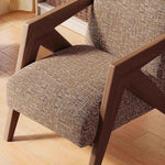 Casaconer | 一人掛けソファ・北欧風・パーソナルチェア・ファブリック・木製フレーム・幅63cm・奥行83cm・高さ77cm・アームチェア・おしゃれ・モダンデザイン・ブラック/ウォルナットカラー・麻布張り・スポンジクッション付き