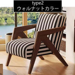 Casaconer | 一人掛けソファ・北欧風・パーソナルチェア・ファブリック・木製フレーム・幅63cm・奥行83cm・高さ77cm・アームチェア・おしゃれ・モダンデザイン・ブラック/ウォルナットカラー・麻布張り・スポンジクッション付き