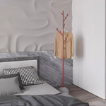 ポールハンガー スチール製 高さ180cm 立て置きタイプ コートハンガー 洋服掛け 省スペース デザイン インテリア 寝室 室内用 ブラック／レッド