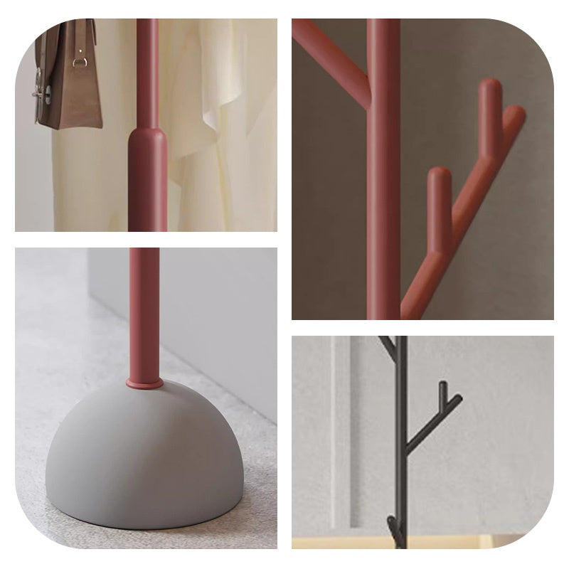 ポールハンガー スチール製 高さ180cm 立て置きタイプ コートハンガー 洋服掛け 省スペース デザイン インテリア 寝室 室内用 ブラック／レッド