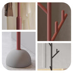 ポールハンガー スチール製 高さ180cm 立て置きタイプ コートハンガー 洋服掛け 省スペース デザイン インテリア 寝室 室内用 ブラック／レッド