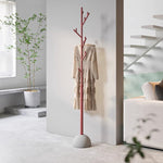 ポールハンガー スチール製 高さ180cm 立て置きタイプ コートハンガー 洋服掛け 省スペース デザイン インテリア 寝室 室内用 ブラック／レッド