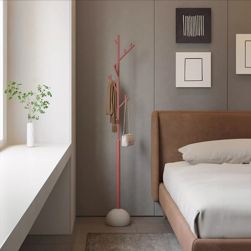 ポールハンガー スチール製 高さ180cm 立て置きタイプ コートハンガー 洋服掛け 省スペース デザイン インテリア 寝室 室内用 ブラック／レッド
