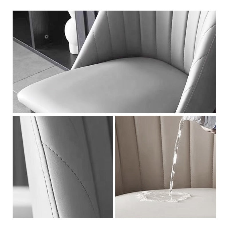 Casaconer | ダイニングチェア・レザー・チェアー・カフェ・おしゃれ・2脚/4脚セット・椅子・チェア・イス・北欧・ヴィンテージ・合皮・シンプル・ダイニングチェアー・ダイニング・椅子・グレー・リビング・在宅ワーク・業務用