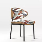 Casaconer | ダイニングチェア・花柄デザイン・幅50cm・グリーン/レッド・金属脚・デザイナーチェア