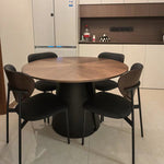 Casaconer | 無垢材ダイニングテーブル・丸食卓・おしゃれ・円形・スチール脚・2人/4人/6人掛け