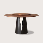 Casaconer | 無垢材ダイニングテーブル・丸食卓・おしゃれ・円形・スチール脚・2人/4人/6人掛け