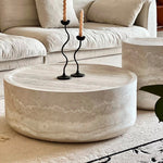 ローテーブル 侘寂風 円形 センターテーブル 幅80cm／100cm デザインテーブル アート風 繊維強化プラスチック製 FRP モダンインテリア 客間 リビングテーブル おしゃれ シンプル