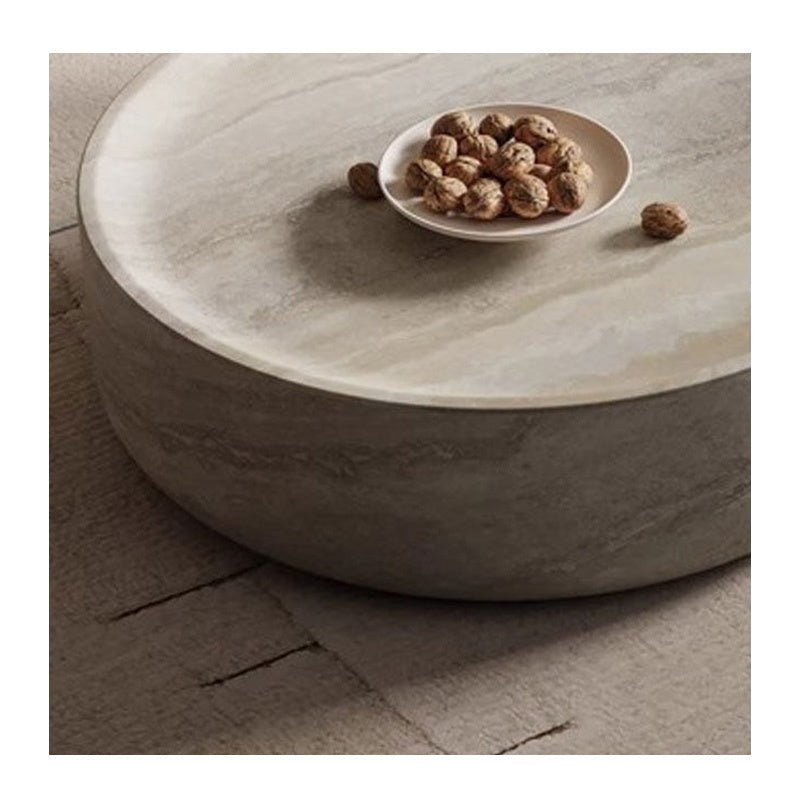 ローテーブル 侘寂風 円形 センターテーブル 幅80cm／100cm デザインテーブル アート風 繊維強化プラスチック製 FRP モダンインテリア 客間 リビングテーブル おしゃれ シンプル