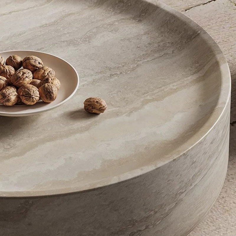 ローテーブル 侘寂風 円形 センターテーブル 幅80cm／100cm デザインテーブル アート風 繊維強化プラスチック製 FRP モダンインテリア 客間 リビングテーブル おしゃれ シンプル