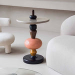 サイドテーブル アート風デザイン 幅45cm 北欧モダン クリエイティブ形状 繊維強化プラスチック製 FRP 小型テーブル DIY風 インテリアアクセント おしゃれ シンプル