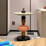 サイドテーブル アート風デザイン 幅45cm 北欧モダン クリエイティブ形状 繊維強化プラスチック製 FRP 小型テーブル DIY風 インテリアアクセント おしゃれ シンプル