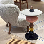 サイドテーブル アート風デザイン 幅45cm 北欧モダン クリエイティブ形状 繊維強化プラスチック製 FRP 小型テーブル DIY風 インテリアアクセント おしゃれ シンプル