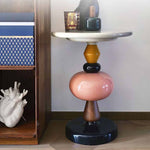 サイドテーブル アート風デザイン 幅45cm 北欧モダン クリエイティブ形状 繊維強化プラスチック製 FRP 小型テーブル DIY風 インテリアアクセント おしゃれ シンプル