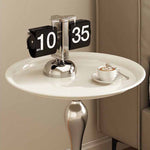 サイドテーブル 幅40cm スチール製 モダンデザイン ベージュ／ブラック シルバーカラー 高級感 小型ローテーブル ベッドサイド ソファ横テーブル 置き台 造形美 デザイン インテリア おしゃれ