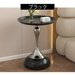 サイドテーブル 幅40cm スチール製 モダンデザイン ベージュ／ブラック シルバーカラー 高級感 小型ローテーブル ベッドサイド ソファ横テーブル 置き台 造形美 デザイン インテリア おしゃれ