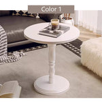 Casaconer | カフェテーブル・直径45cm・高さ80cm・ホワイト/ブラック・一人暮らし・小さめ・サイドテーブル・1本脚・カフェ風・テーブル・ダイニング・2人・小さい・北欧・2人用・リビングテーブル・丸・円形テーブル・サイドデスク・おしゃれ・北欧・木製・天然木・無垢材天板・スチール脚