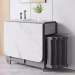 Casaconer | ダイニングテーブル・折りたたみ・4人・6人・折りたたみ・折り畳み・セラミック天板・テーブルのみ・ダイニング・幅120/150・シンプル・4人掛け用・6人掛け用・おしゃれ・食卓・北欧・アンティーク風・カフェ風・テーブル単品/5点セット