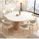 伸長式,ダイニングテーブル,丸テーブル,エクステンションテーブル,2人掛け,4人掛け,6人掛け,食卓,食事テーブル,伸縮テーブル,天然木,ナチュラル,セラミック現代的