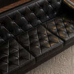 Casaconer | ソファ・2人掛け・ハイバック・レザー・ローソファ・おしゃれ・北欧・シンプル・モダン・ブラック・コンパクト・リビングソファ・合皮・7日内出荷