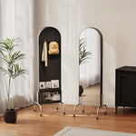 回転式 全身鏡 ミラーラック キャスター付き スリム 収納一体型 ハンガーラック 展示棚 置物ラック 可動式 フロアミラー 玄関 リビング 寝室 省スペース ブラック ホワイト レトロ モダン