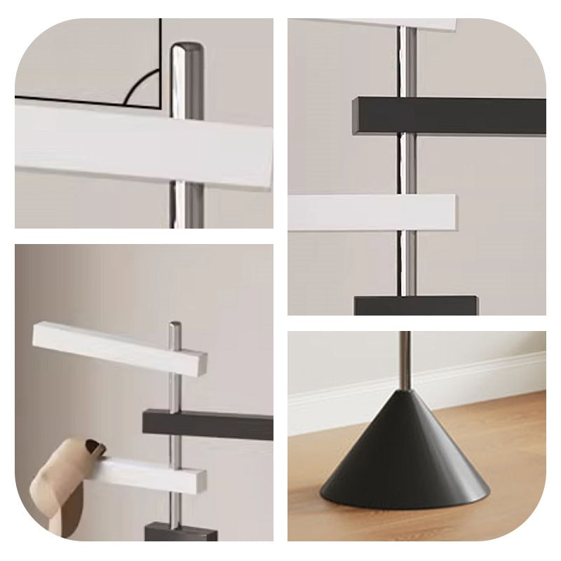 ポールハンガー スチール製 高さ約172cm フック回転式 360度可動 立て置きタイプ コートハンガー 洋服掛け 省スペース 玄関 寝室 ベッドサイド モダン デザイン