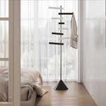 ポールハンガー スチール製 高さ約172cm フック回転式 360度可動 立て置きタイプ コートハンガー 洋服掛け 省スペース 玄関 寝室 ベッドサイド モダン デザイン