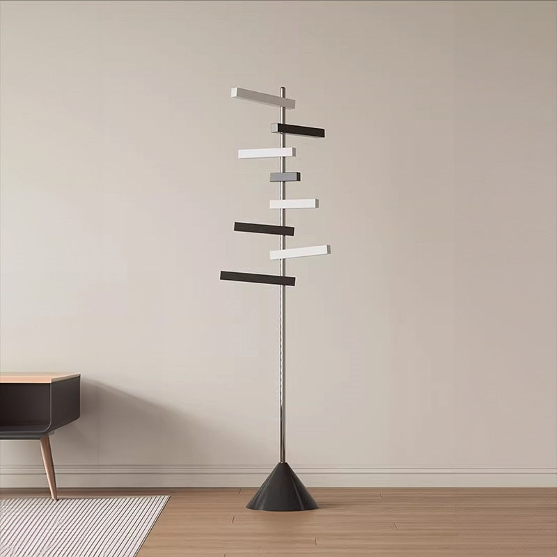 ポールハンガー スチール製 高さ約172cm フック回転式 360度可動 立て置きタイプ コートハンガー 洋服掛け 省スペース 玄関 寝室 ベッドサイド モダン デザイン