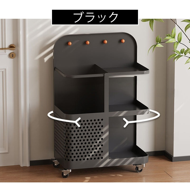 収納ワゴン スチール製 幅50cm キャスター付き 360度回転 多段収納 省