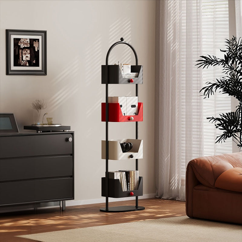 スチールラック 本棚 スリム フロアラック 幅40cm 高さ138cm 多段収納 収納棚 コーナー対応 省スペース 壁際設置 書斎 オフィス リビング モダン デザイン おしゃれ