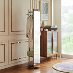 全身鏡 木製 アンティーク 収納 スタンドミラー 全身 ラック 鏡付き 木製 全身鏡収納 鏡 付き メイク玄関 リビング収納 ミラー ミラーラック おしゃれ 韓国風