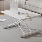 Casaconer | 昇降式テーブル・幅90/120cm・ローテーブル・センターテーブル・リフティングテーブル・高さ調節・リフティング機能・リビングテーブル・ダイニングテーブル・折りたたみ脚・一人暮らし・モダン・おしゃれ・北欧風・ホワイト/ウォールナットカラー