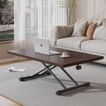 Casaconer | 昇降式テーブル・幅90/120cm・ローテーブル・センターテーブル・リフティングテーブル・高さ調節・リフティング機能・リビングテーブル・ダイニングテーブル・折りたたみ脚・一人暮らし・モダン・おしゃれ・北欧風・ホワイト/ウォールナットカラー