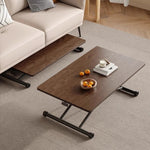 Casaconer | 昇降式テーブル・幅90/120cm・ローテーブル・センターテーブル・リフティングテーブル・高さ調節・リフティング機能・リビングテーブル・ダイニングテーブル・折りたたみ脚・一人暮らし・モダン・おしゃれ・北欧風・ホワイト/ウォールナットカラー