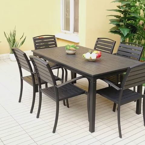 ガーデンテーブルセット・幅120cm・4人掛け・屋外対応・コンパクト設計