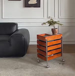 Casaconer | サイドテーブル・サイドワゴン・木製・キャスター付き・キッチンワゴン・ティーワゴン・おしゃれ・北欧風・収納ワゴン・トレイ付き・移動式・キッチン収納・サイドテーブル・多機能・リビング収納・茶器収納・ナチュラル/ウォルナットカラー/ブラック