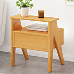 サイドテーブル,ナイトテーブル,竹製,ラタン,収納,寝室,ベッドルーム,ナチュラル,後ろ