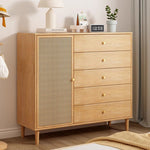 収納棚・ラタン調・ラタン風・おしゃれ・ナチュラル・韓国・北欧・食器収納・リビングボード・リビング・収納・幅120・幅100