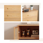 収納棚・ラタン調・ラタン風・おしゃれ・ナチュラル・韓国・北欧・食器収納・リビングボード・リビング・収納・幅120・幅100