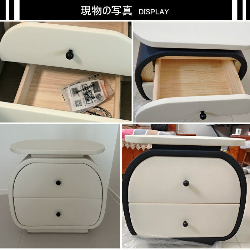 【完成品】ナイトテーブル サイドテーブル 引出 完成品 幅40cm ベージュ ホワイト 白 ラグジュアリー 高級感 レザー風 合成皮革 お手入れ簡単 インテリア 家具 おしゃれ 北欧 モダン 一人暮らし リビング かわいい 韓国風