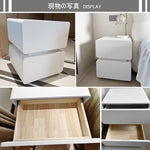 Casaconer | サイドテーブル・ナイトテーブル・合皮・寝室収納・リビング・ベッドルーム・クリーム風・フェミニン