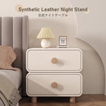 ナイトテーブル,サイドテーブル,合皮,収納,リビング,寝室,ベッドルーム,クリーム風,キュート