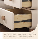 ナイトテーブル,サイドテーブル,合皮,収納,リビング,寝室,ベッドルーム,クリーム風,キュート,キュート