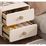 ナイトテーブル,サイドテーブル,合皮,収納,リビング,寝室,ベッドルーム,クリーム風,キュート,かわいい