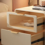 Casaconer | 完成品・ナイトテーブル・サイドテーブル・ベージュ・引き出し・オシャレ・省スペース・コンパクト・北欧風・幅40・寝室・リビング・電話台・ベッドサイドテーブル・ソファーサイド・ベッドサイドチェスト・ベッドサイド・姫系・収納・白・ホワイト