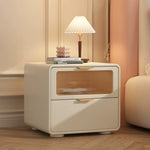 Casaconer | 完成品・ナイトテーブル・サイドテーブル・ベージュ・引き出し・オシャレ・省スペース・コンパクト・北欧風・幅40・寝室・リビング・電話台・ベッドサイドテーブル・ソファーサイド・ベッドサイドチェスト・ベッドサイド・姫系・収納・白・ホワイト